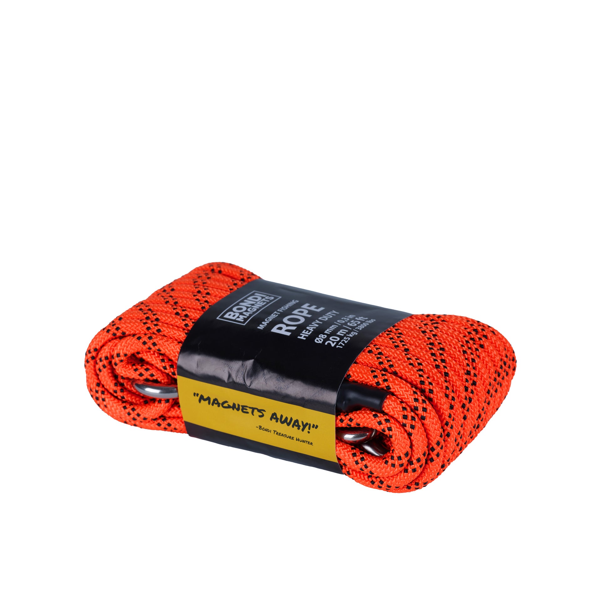 20 meters of polypropylene rope Ø 8 mm for magnetic fishing