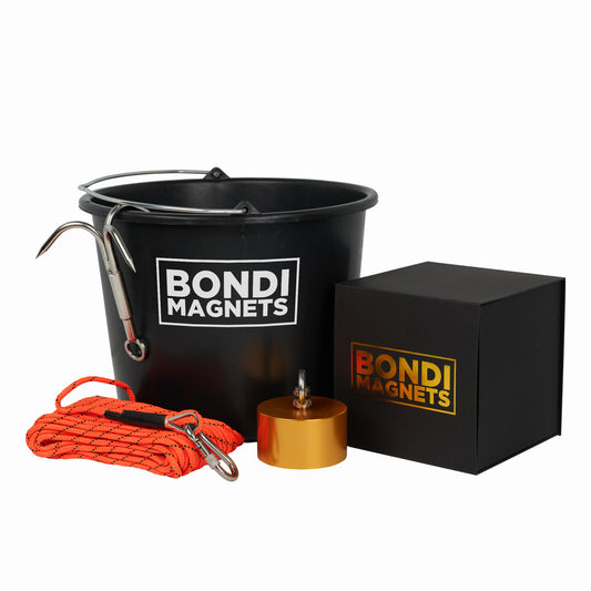 The Bondi Gold magnet - 1460 kg / 3220 lbs – Bondi Magnets, specially made  for magnet fishing