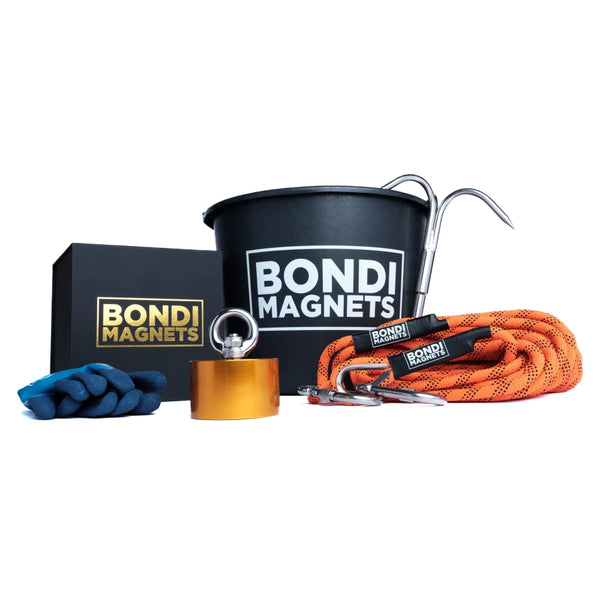 The Bondi Gold magnet fishing kit, 1460kg magnet with full accessory set