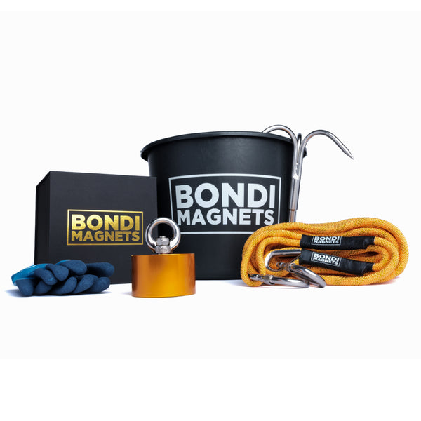 The Golden Catch magnet fishing kit with limited edition golden rope