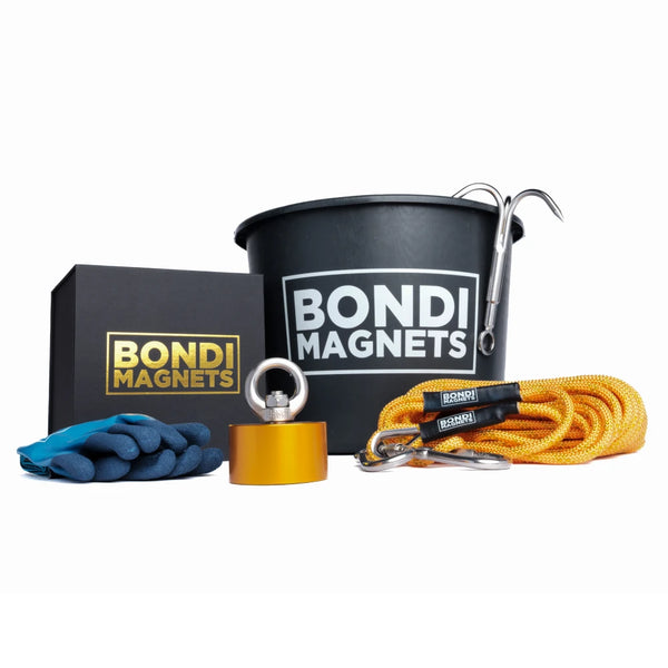 The Golden Jackpot magnet fishing kit with limited edition golden rope